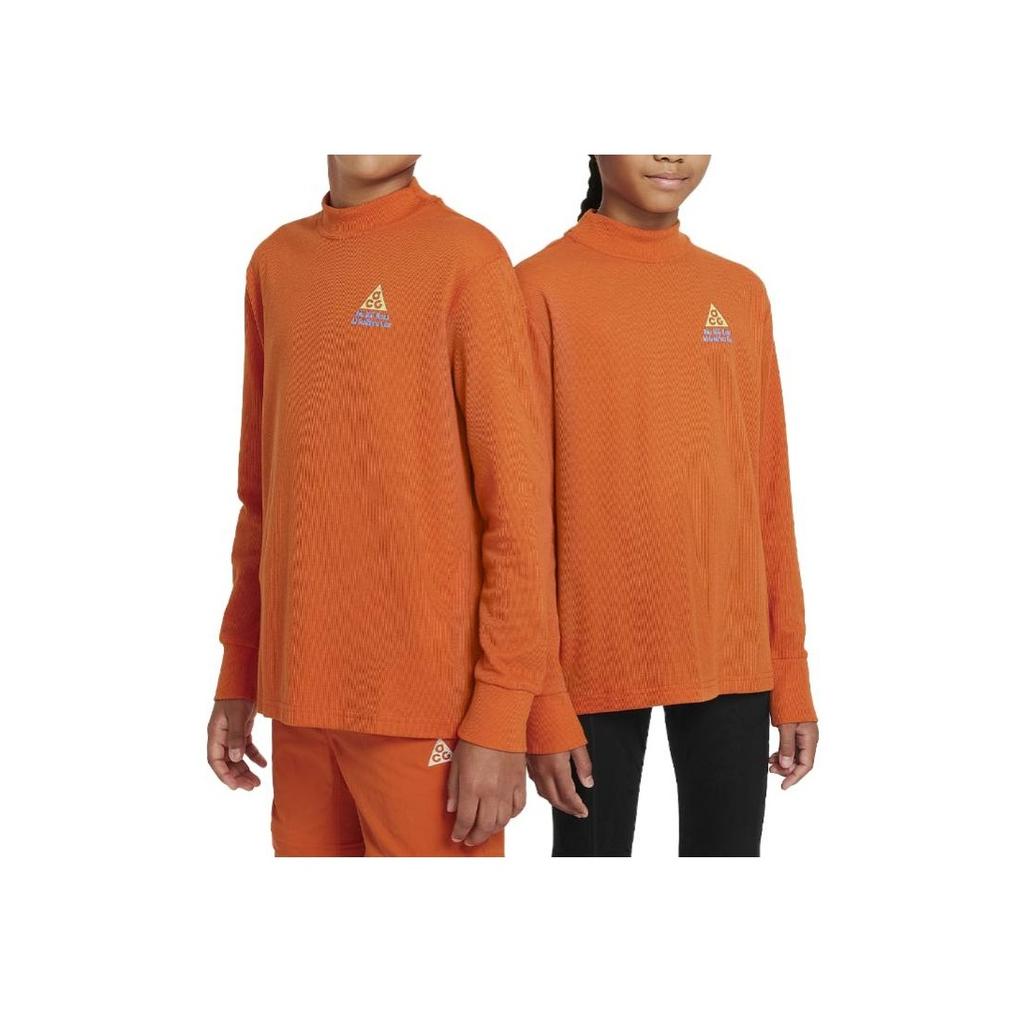 Nike Letter Half High Neck Pullover Long Sleeve Sweatshirt Kids sweatshirt Orange FD3153-893