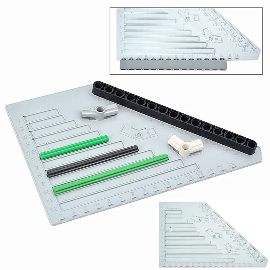 MOC Measuring Ruler Plastic Material Measuring Board Tool Easy Brick Ruler Blocks Multi-functio Construction Bricks Technical Parts Ideal For Children