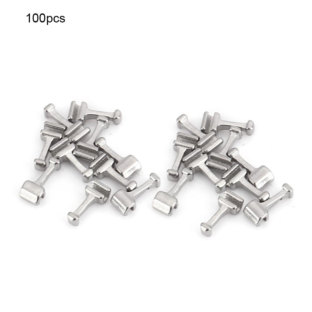 100pcs Stainless Steel Dental Orthodontic Crimpable Hook Dental AccessoryLong Type