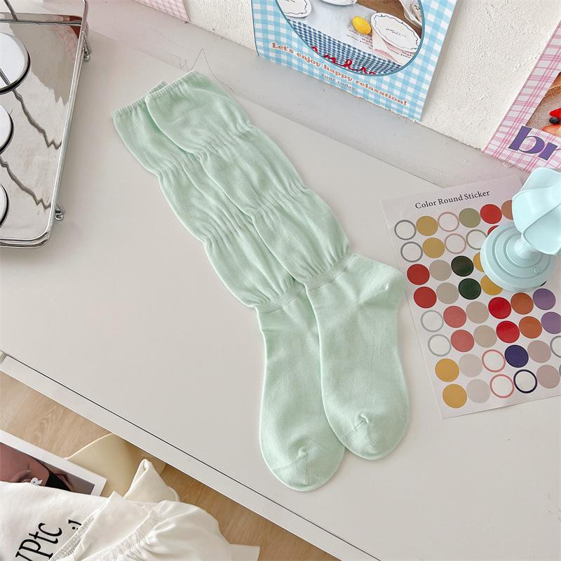 Dui Dui Thin Summer Socks, Combed Cotton, Breathable and Sweet Women's Shoes, Ballet Sock Style, Solid Color Calf Socks, Versatile