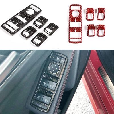 Carbon ABS Window Lift Switch Button Frame Trim For Mercedes-Benz A B C E GLE GLA CLA GLK Class W176 W204 W212 W166 W218