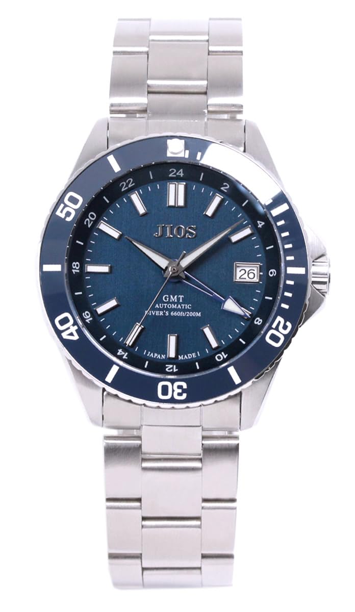 

JIOS GMT GMT Made in Automatic Stainless Steel Sapphire Navy Blue DIVER S104 Diver s Watch, Japan, Men s Watch, Strap, Crystal,