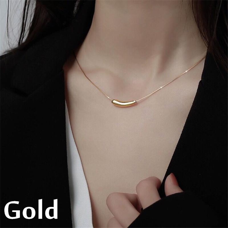 

Корейская версия изысканного персонализированного простого титанового стального дугообразного ожерелья-капельки воды, женская цепочка-змейка, дикая ключичная цепочка золотой