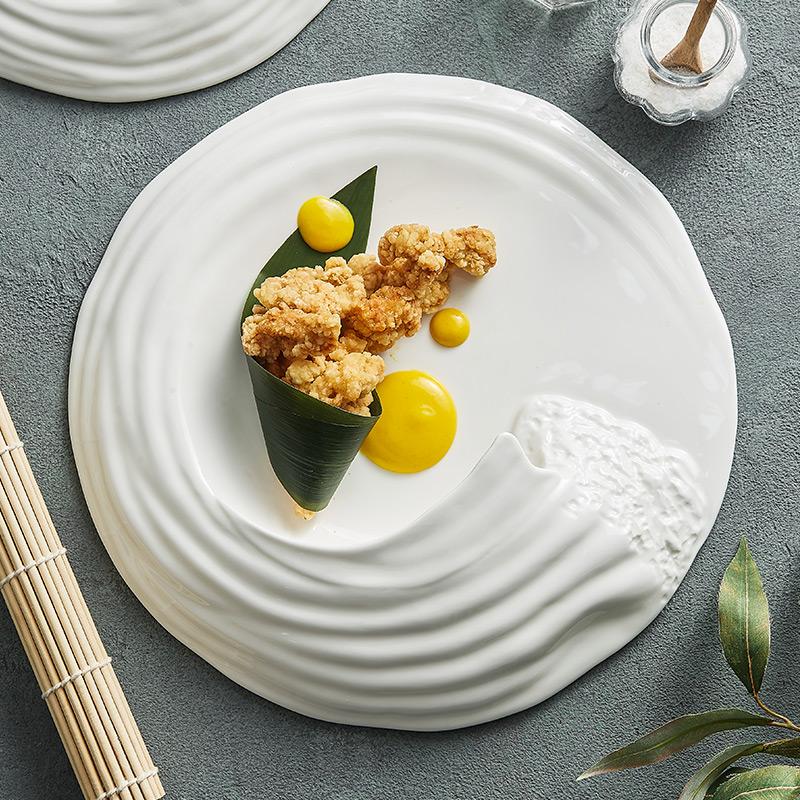 Creativity Hailang Stereoscopic Ceramic Tableware Special-shaped Western Food Flat Plate High-grade Cold Dishes Set In The El