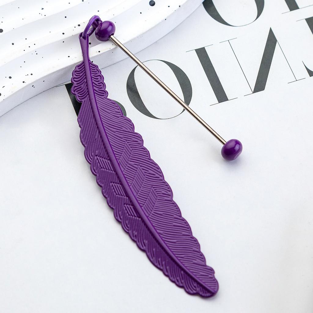 Funny Diy Beaded Feather Bookmark Children Student Reward Metal Book Mark Book Spare Parts Accessories Reading Stationery Gift