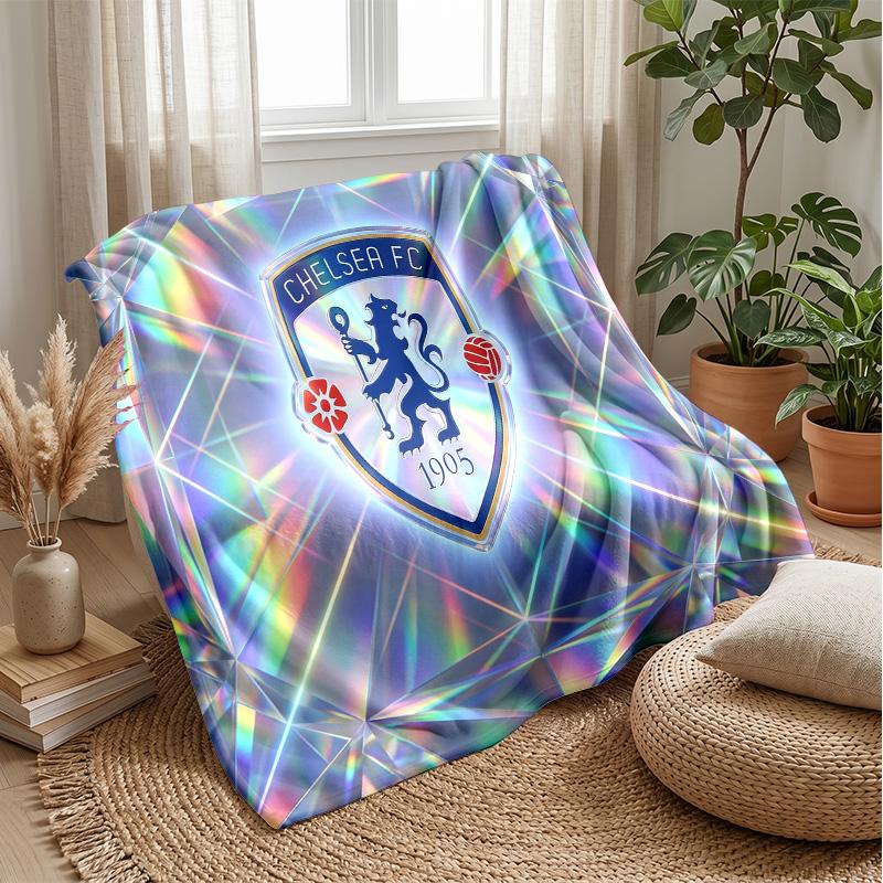 Chelsea FC Theme Blanket Soft Flannel Blanket Plush Throw Blanket Cozy Sofa Bed Blanket for Home Decor