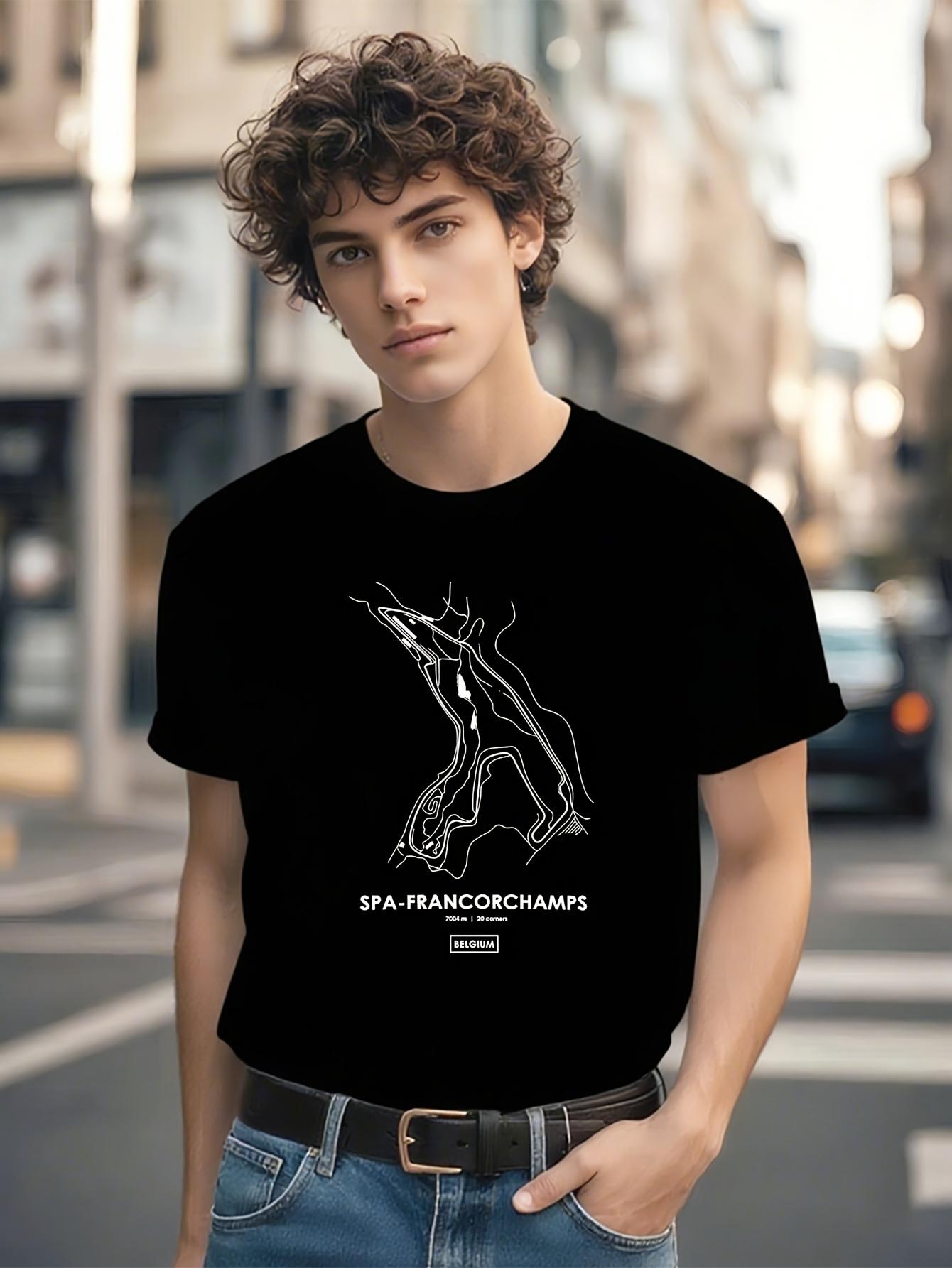 Spa-Francorchamps Belgium Track Map T-shirt - Racing Circuit Design Tee L