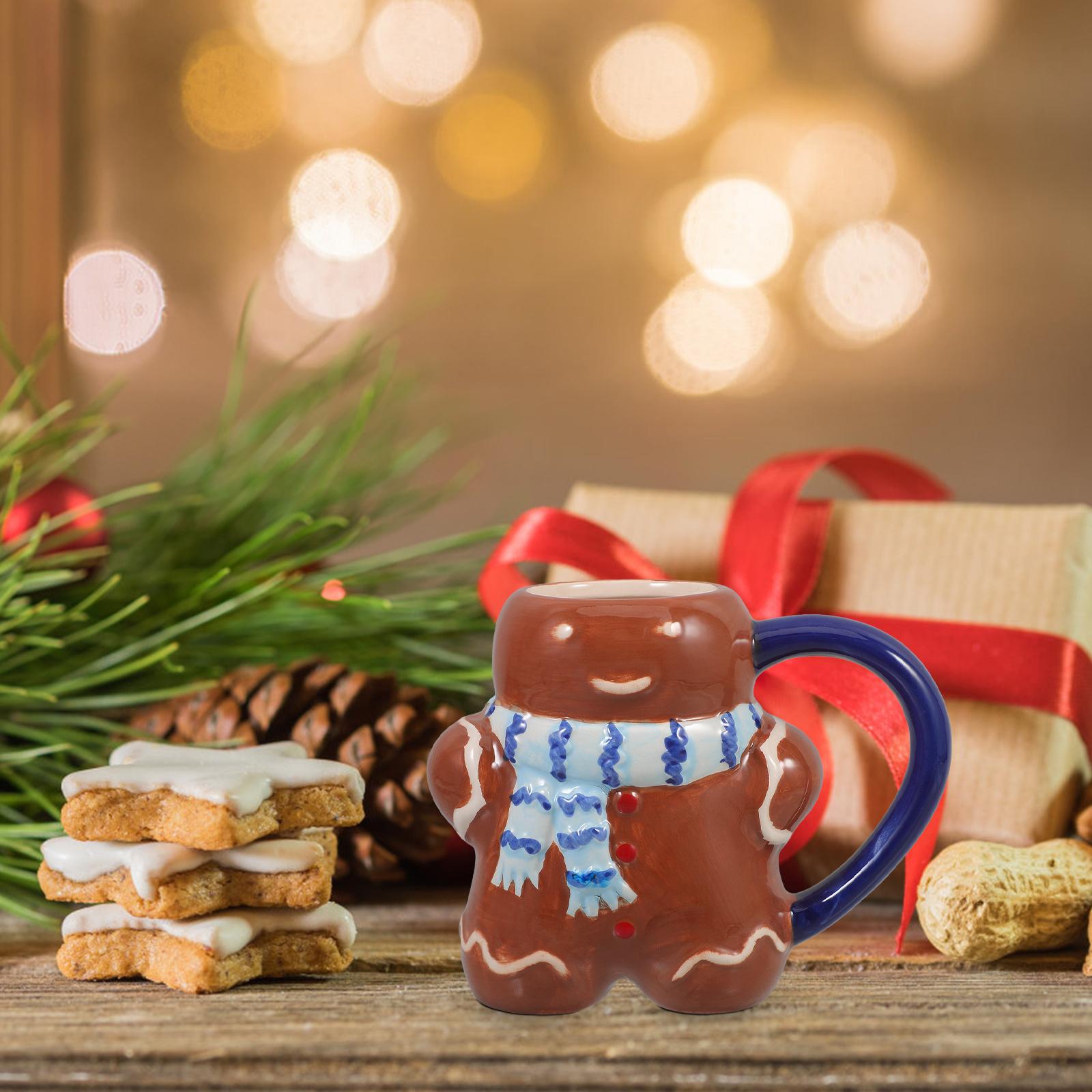 

Gingerbread Coffee Mug Ceramic Christmas Cup 350Ml Multi-Functional Drinkware for Water Juice Latte Home Kitchen Decor other
