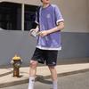 Converse T Shirts Men's Purple Crew Neck Moderate Straight Fit 10023994-A02