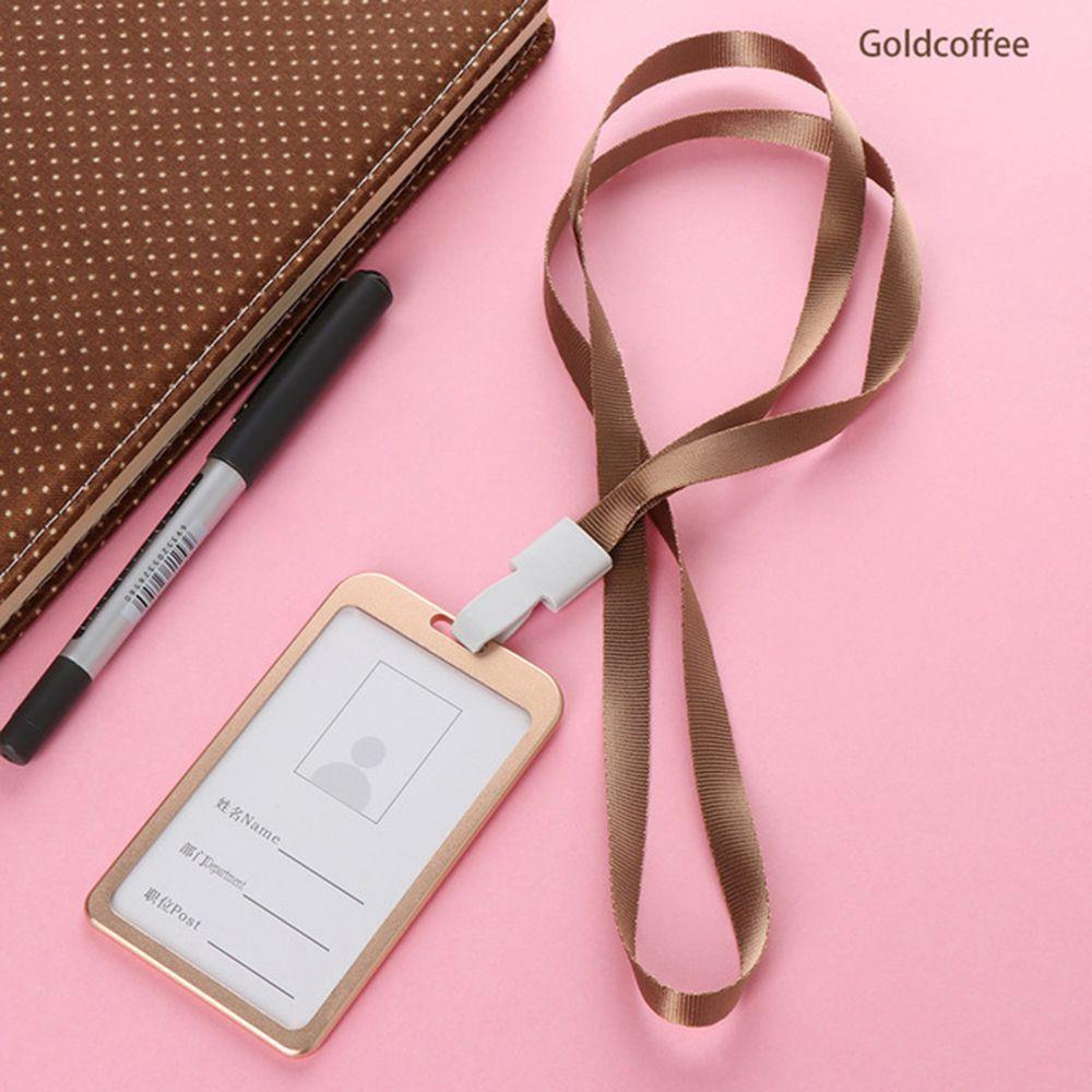 Credit Aluminium Office Supplies Certificate Business Company Identity Cover with Lanyard ID Card Holder Pass Tag Work Badge