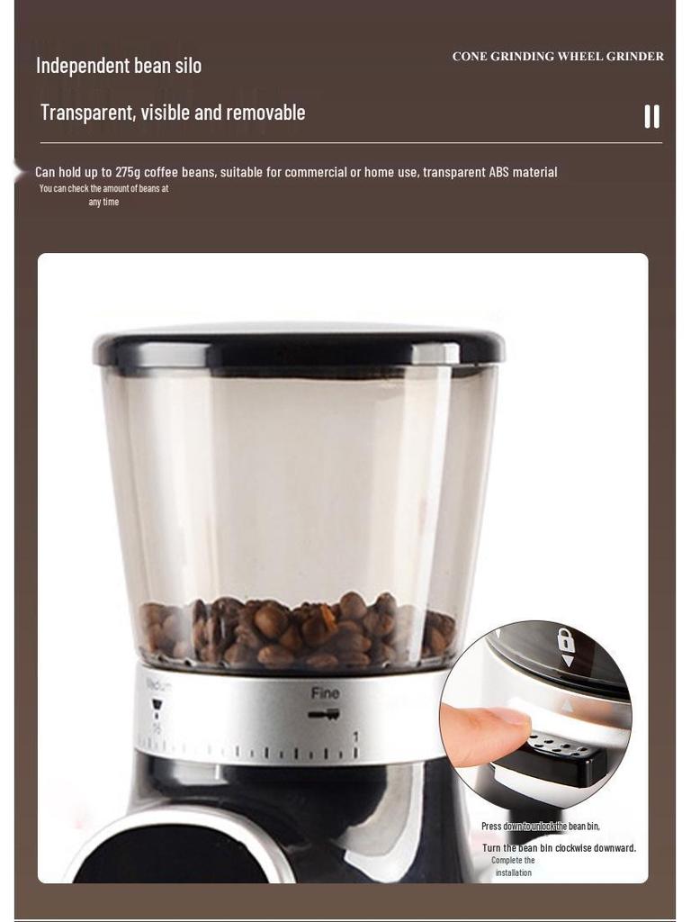 EU/British Standard 220V Adjustable Coarseness Coffee Grinder