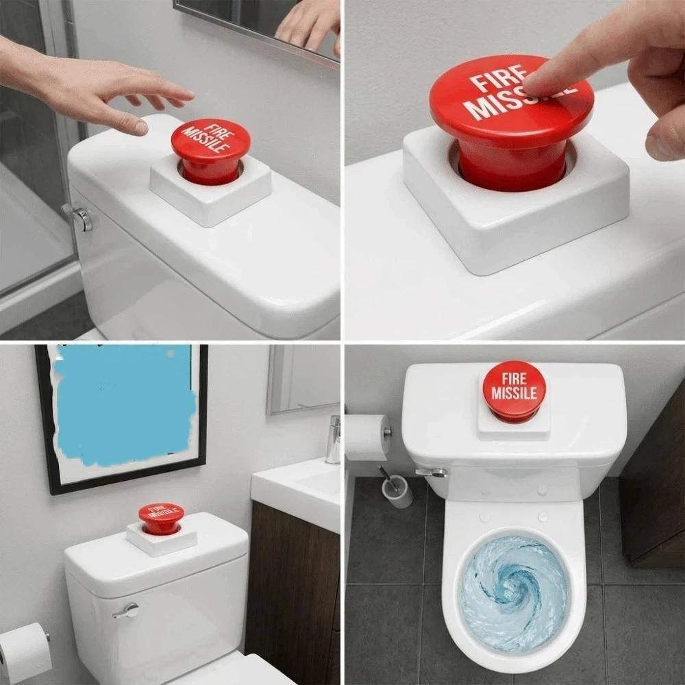 Distinctive Eye-Catching Toilet Tank Press Button Rocket Launch Shaped Button Bathroom Space