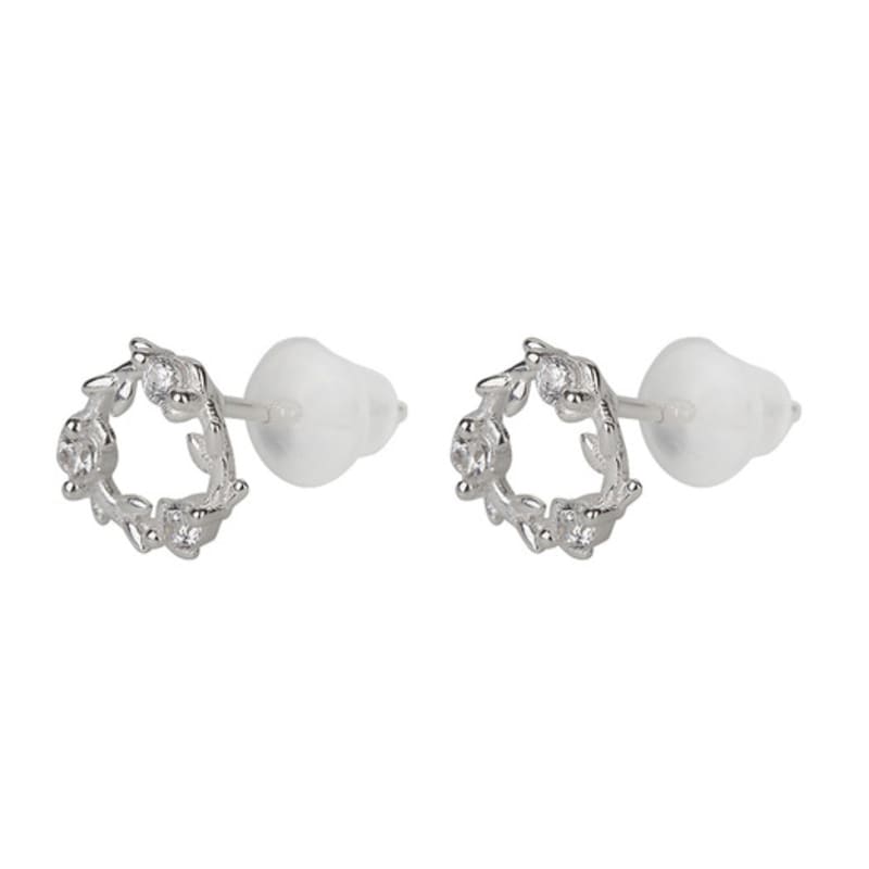 Charmy silver wreath-earring