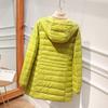 Womens Lightweight Hooded Down Coat Mid-Length Slim Fit Winter Jacket Korean Style Daily Wear