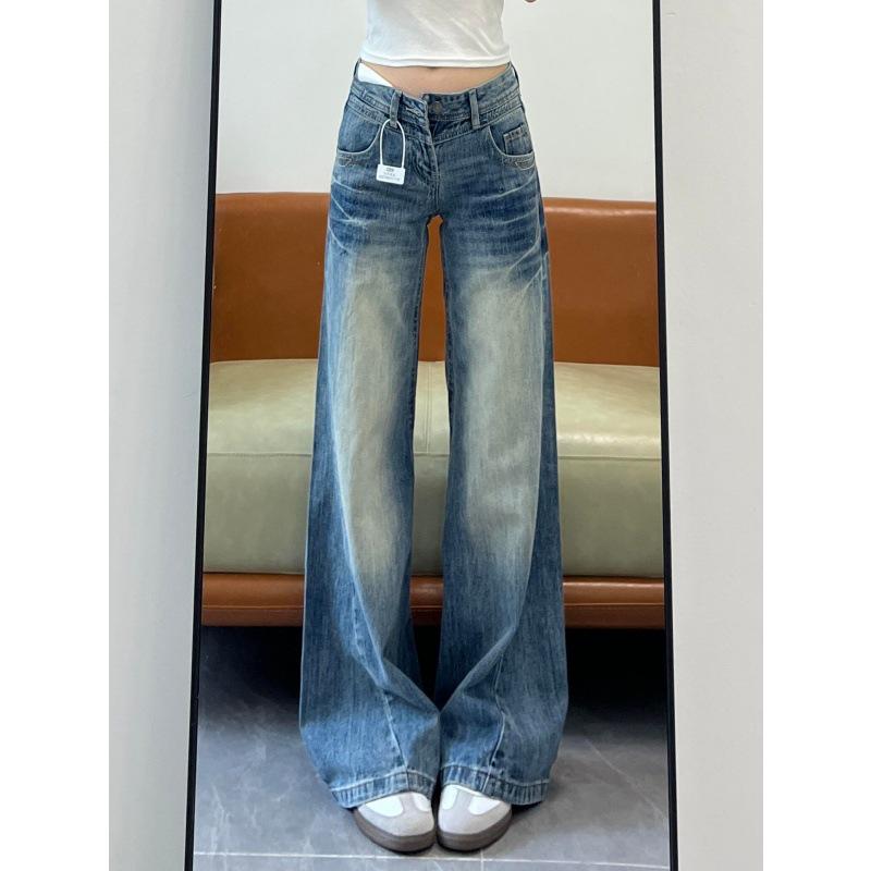 Plus Size Women s Retro Fleece-Lined Micro-Flare Jeans - Loose, Non-Sticky, Slimming Wide-Leg Pants for Autumn/Winter 2XL