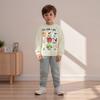 Toddler Boy Fall Outfits Animal Print Long Sleeve Round Neck Pullover Elastic Waist Solid Pants 2 Pcs Set