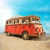 Retro Autobus Kamper w Stylu Europejskim Drewniana Układanka Samochodzik 3D Model DIY Rozwijanie Zdolności Manualnych Układanki Dla Dzieci