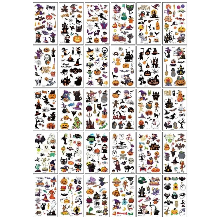 

Halloween Temporary Tattooes Kids Halloween Trick or Treats Fake Tattooes Stickers Goodie Bag Stuffers Party Supplies