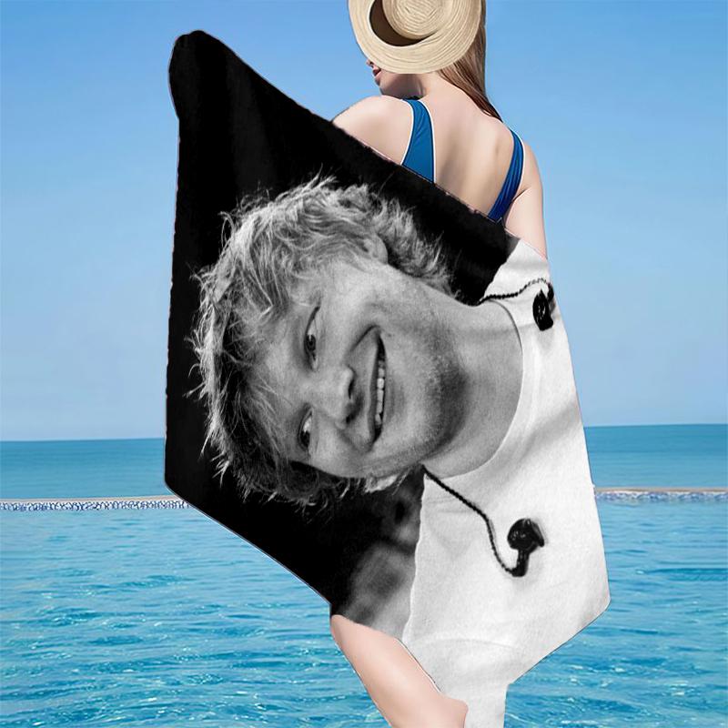 Ed Music Guitar Beach Towel, Super Soft Microfiber, Gift for Her/Him, Birthday, for Pool, Beach, Travel, Home Decor Fan Gifts