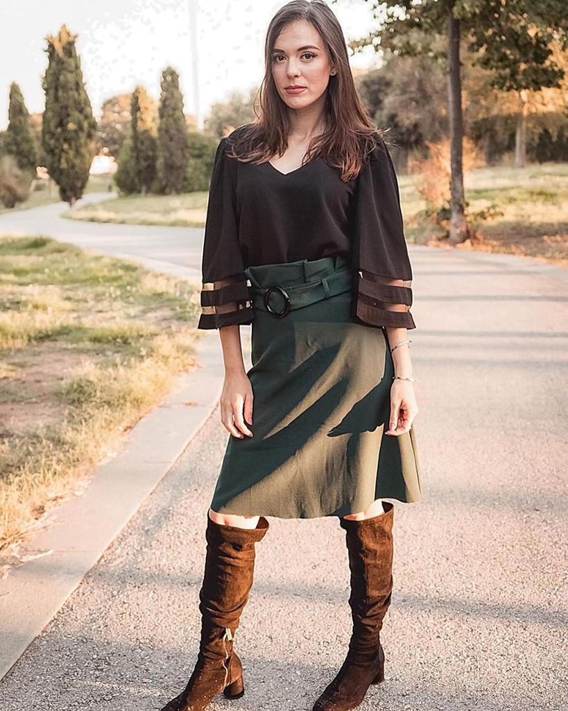 Azura Exchange Flare Sleeve V Neck Blouse