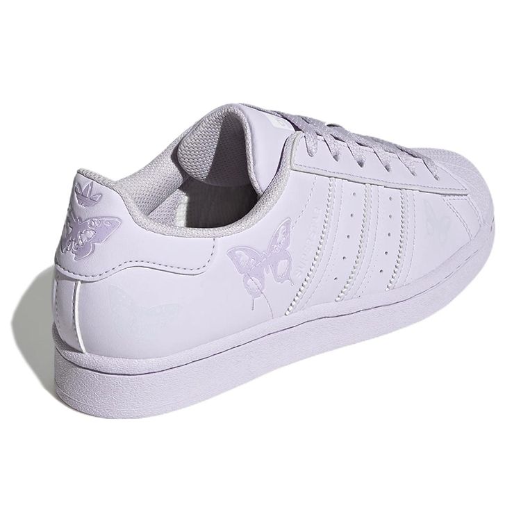 Adidas Originals Superstar Series Leather Comfortable Slip-Resistant Durable Low-Top Skate Shoes Women Sneakers Purple GX2167