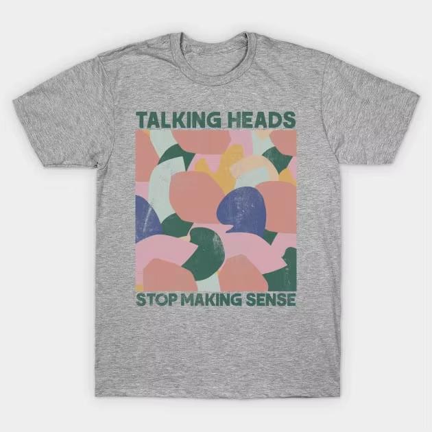 Talking Heads Original Retro Fan Art T-Shirt Trendy Brand Flower and Versatile T-shirt All-purpose T-shirt for Women and Men