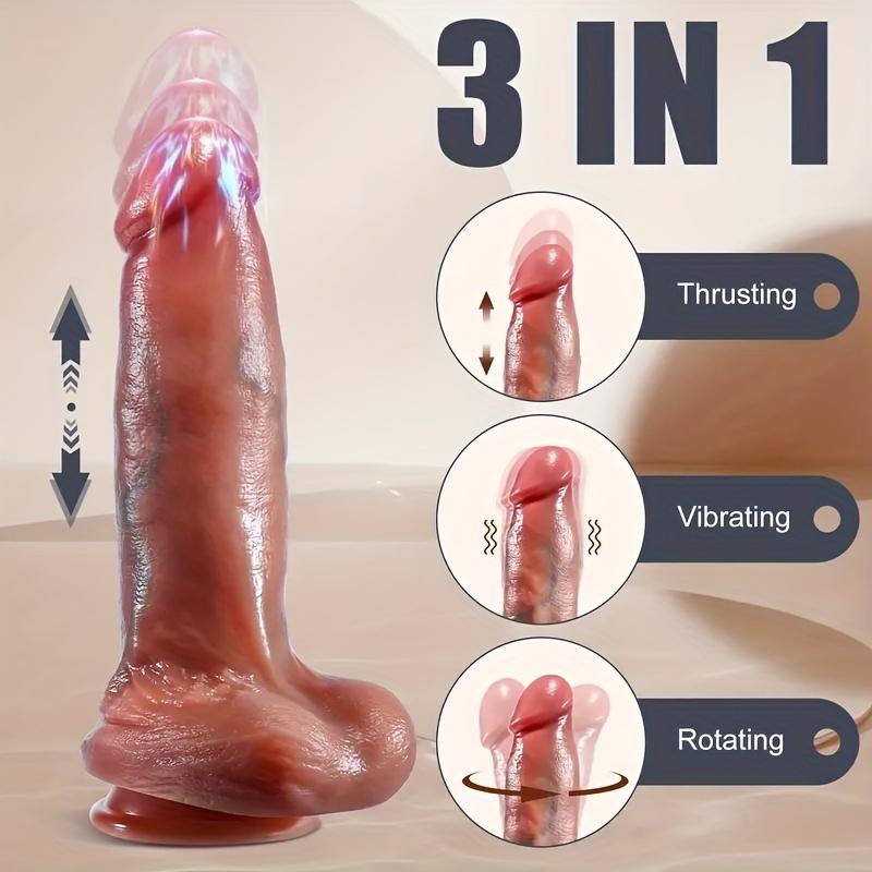 9" Massager with Remote Control,Liquid Silicone,10 Modes,Rotating Heating,USB Powered,Handmade,for G-Spot & Anal Stimulation,Suitable for Men & Women