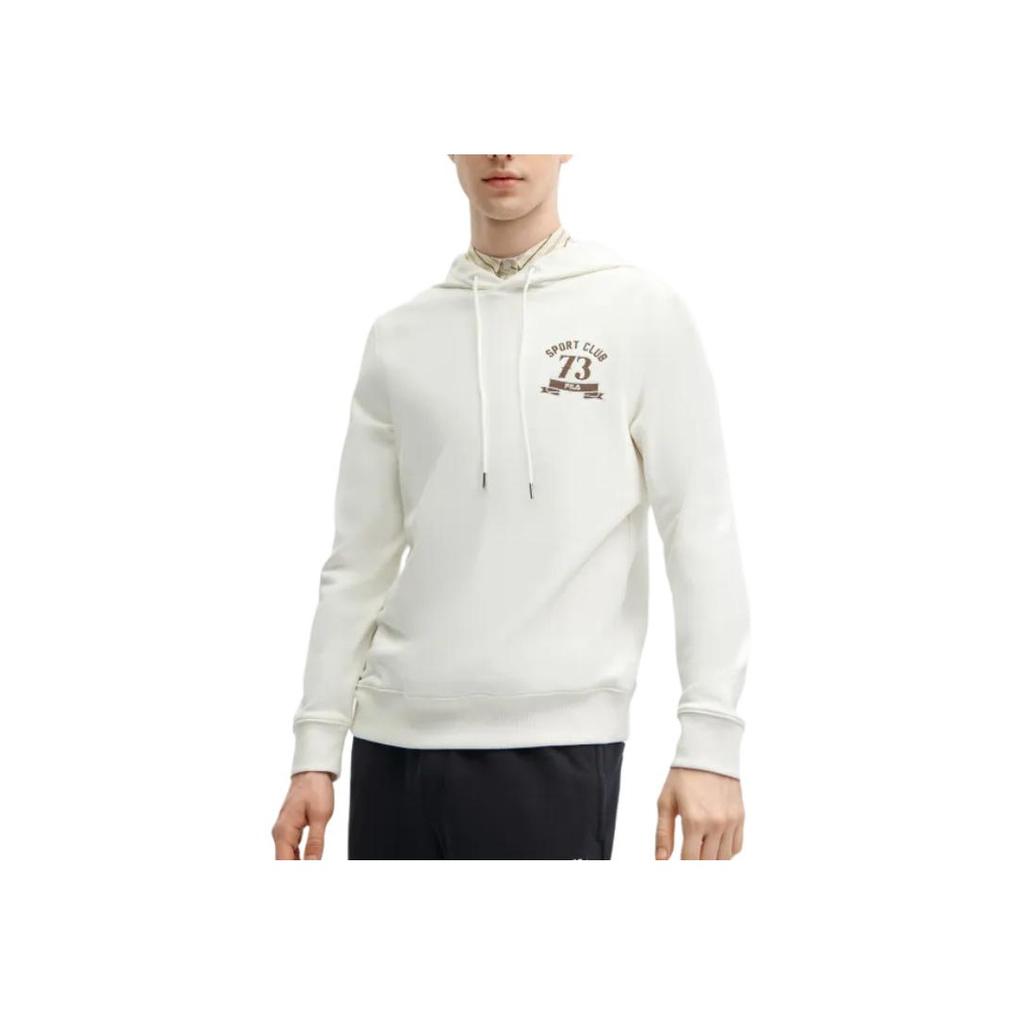 FILA Letter And Number Print Casual Hoodie Men Hoodies Cloud-White F11M419206F-WT