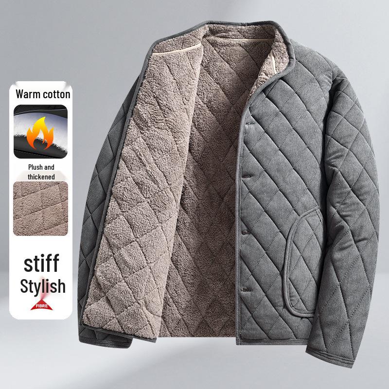 

2025 Winter Men s Thickened Windproof Cotton Jacket for Middle-aged and Elderly - Warm, Velvet-Lined, Cold Protection 4XL