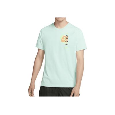 Alphabet Logo Print Casual Sports Short Sleeve T-Shirt Men Tops Light-Green CZ8391-307