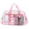 PVC Clear Tote Bag Fashion Zipper Travel Duffle Bag Handbag Shoulder Bag for Stadium Business Trip Sports Events Outdoor Concert