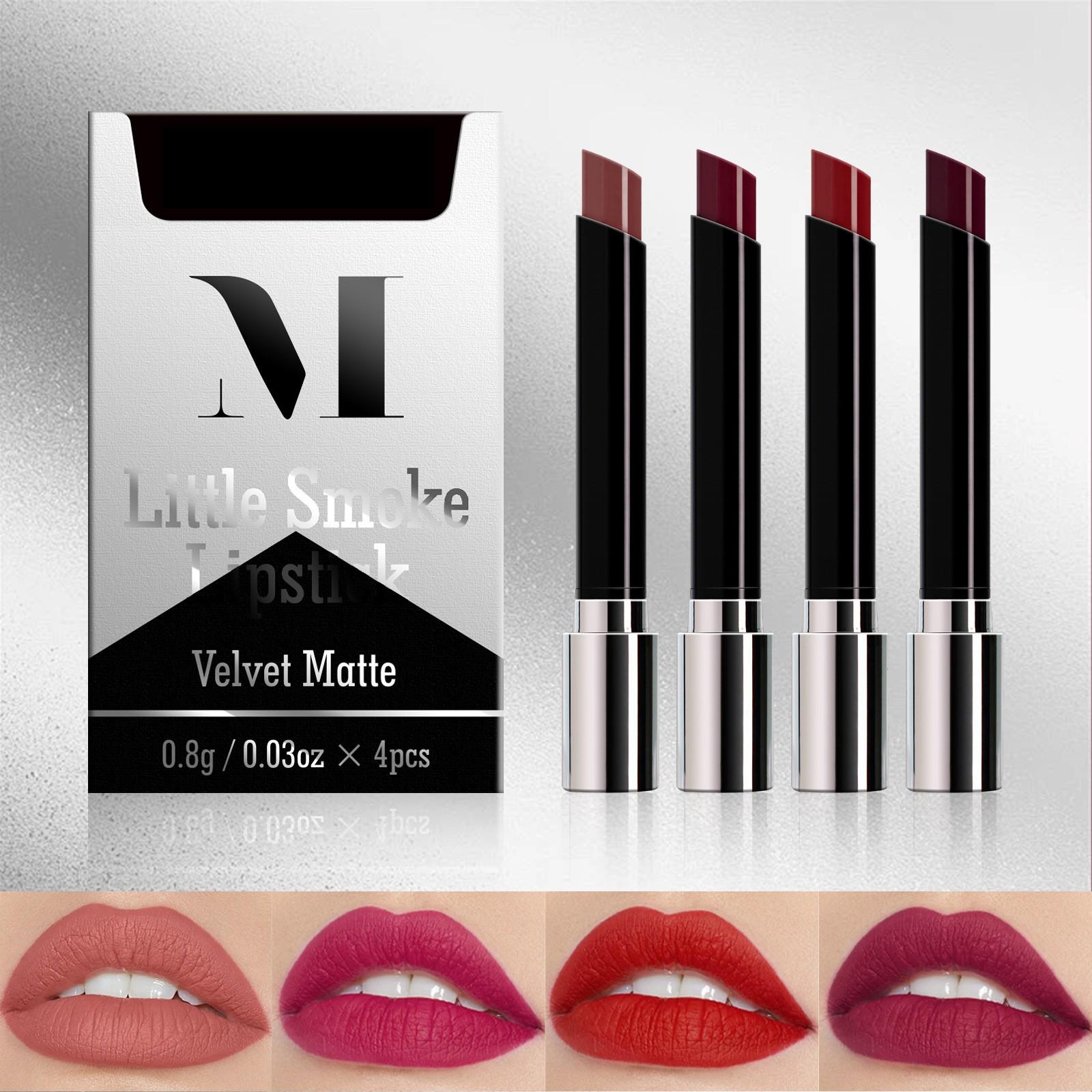 

Кейс Помада Не липкая чашка Легко наносится Тюбик Помада Набор для макияжа из четырех штук