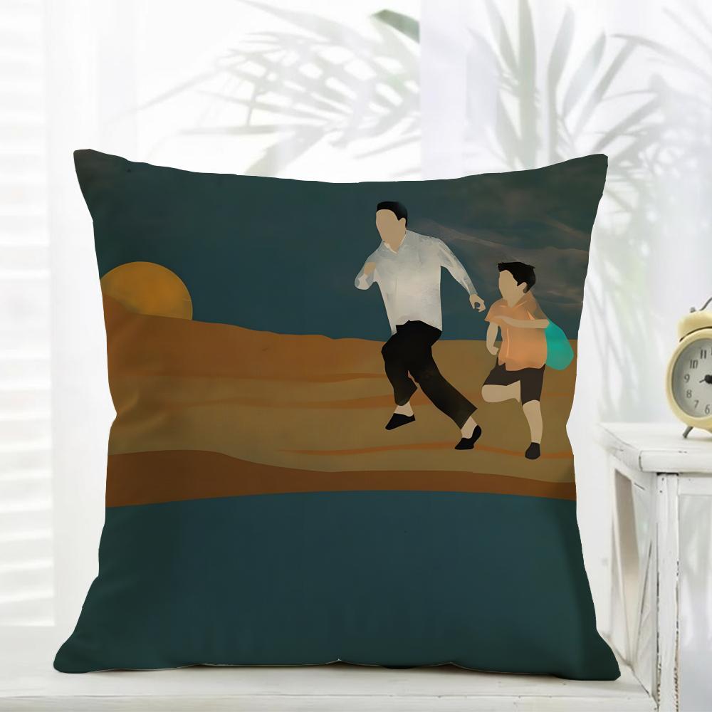 Casual daily Anime Movie KKikujiro Cushion Cover Daily Washable Linen Pillowcase Soft  for Sofa Bed Home Room Decor
