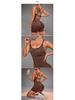 Women's Seamless Criss-Cross Back Yoga Camisole & High-Waist Hip-Lifting Jumpsuit