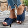Wedge Slippers Women's Summer 2025 New Flower Cut-out Platform Plus Size Open-toe Sandals