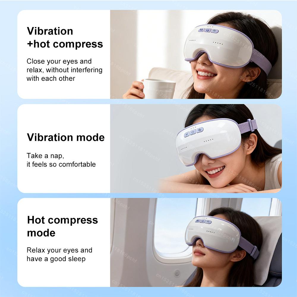 New Intelligence Electric Eye Massager Device for Warm Points Vibration Massager Soothing Relief Fatigue Dry Eyes Acupressure Relaxation Sleep Improve