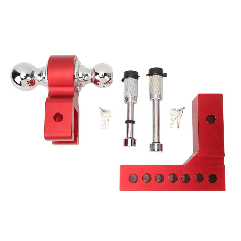 Adjustable Trailer Hitch 6in Drop Rise 12500LBS Capacity Stainless Steel for 2in Heavy Truck GTW