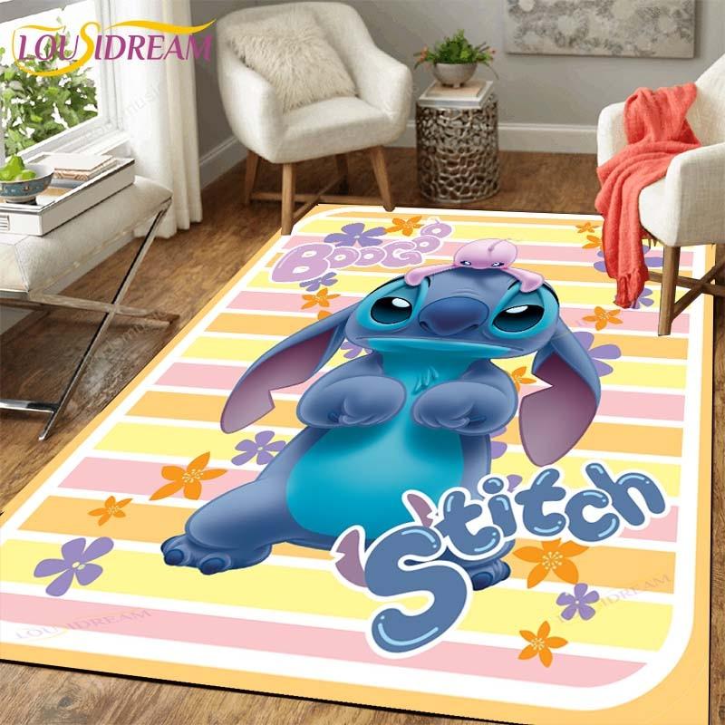 New Cartoon Stitch Carpets Kids Crawling Carpets Living Room Tea Table Mats Bedroom Rug Washable Floor Mats Household Area Mat