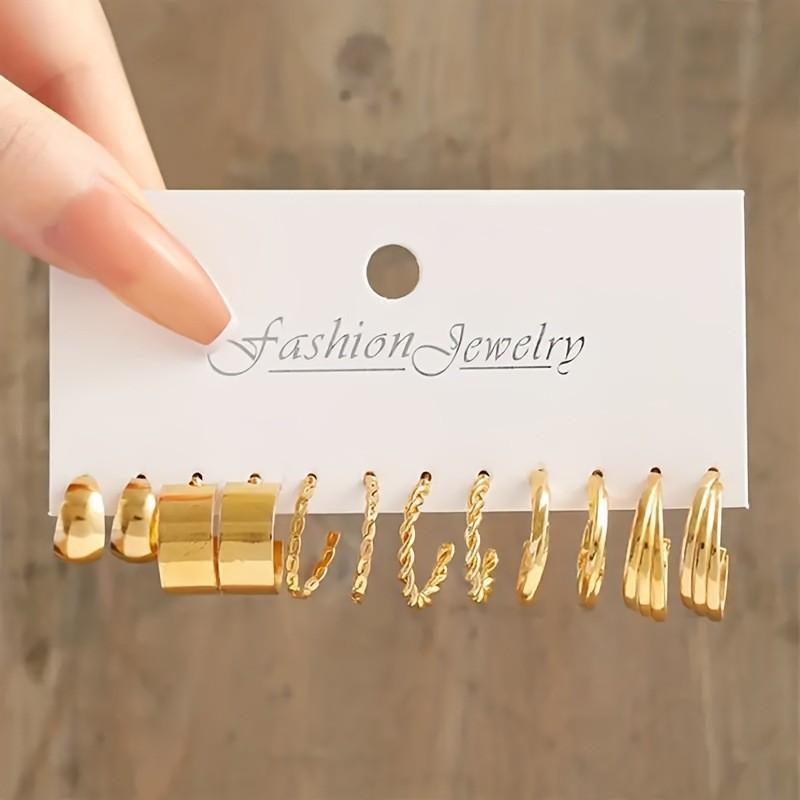European and American hot-selling earrings set, simple earrings, versatile temperament, personalized high-end earrings 1 pair