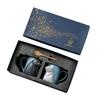 Couple Cat Mugs Gift Set, Ceramic Coffee Cups, Cute Birthday Present with Gift Box