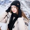 Womens Ladies Thick Knit Hat Scarf AND Touchscreen Gloves Set Knitted Winter