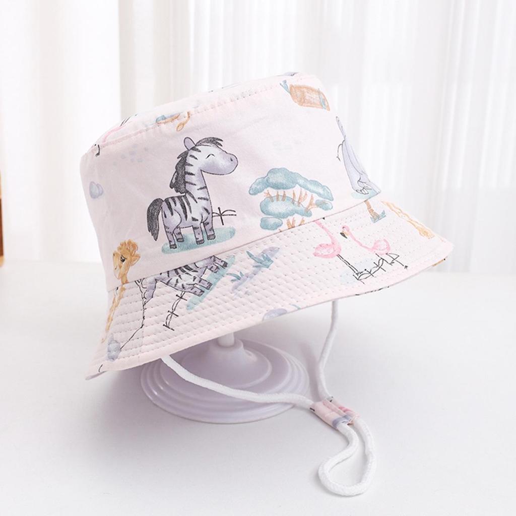 2025 Children's Cartoon Bucket Hat: Cute Car & Dinosaur Print, Summer Cotton Beach Fisherman Hat
