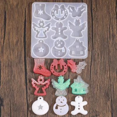 Jewelry Mould Silicone Resin Mold Christmas Epoxy Resin Moulds for Pendant Earrings Necklace Jewelry Making DIY Crafts