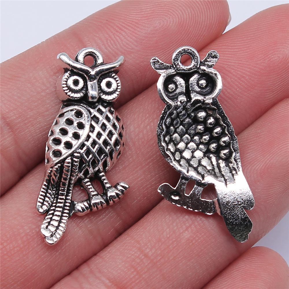 10pcs Charms Owl Antique Silver Color Cute Owl Pendant Charms Small Owl Charms For Jewelry Making