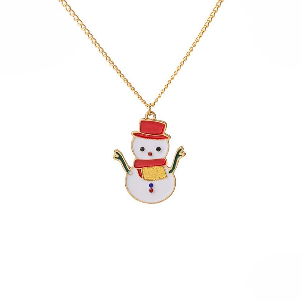 Claus Merry Christmas Clavicle Necklace Women Pendant Necklace Snowman Choker Christmas Necklace