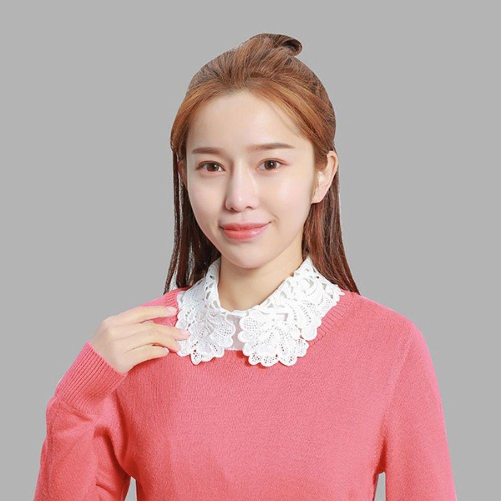 New Fashion Detachable Fake Collar Lace White Black False Collar Lapel Collar Women Girls
