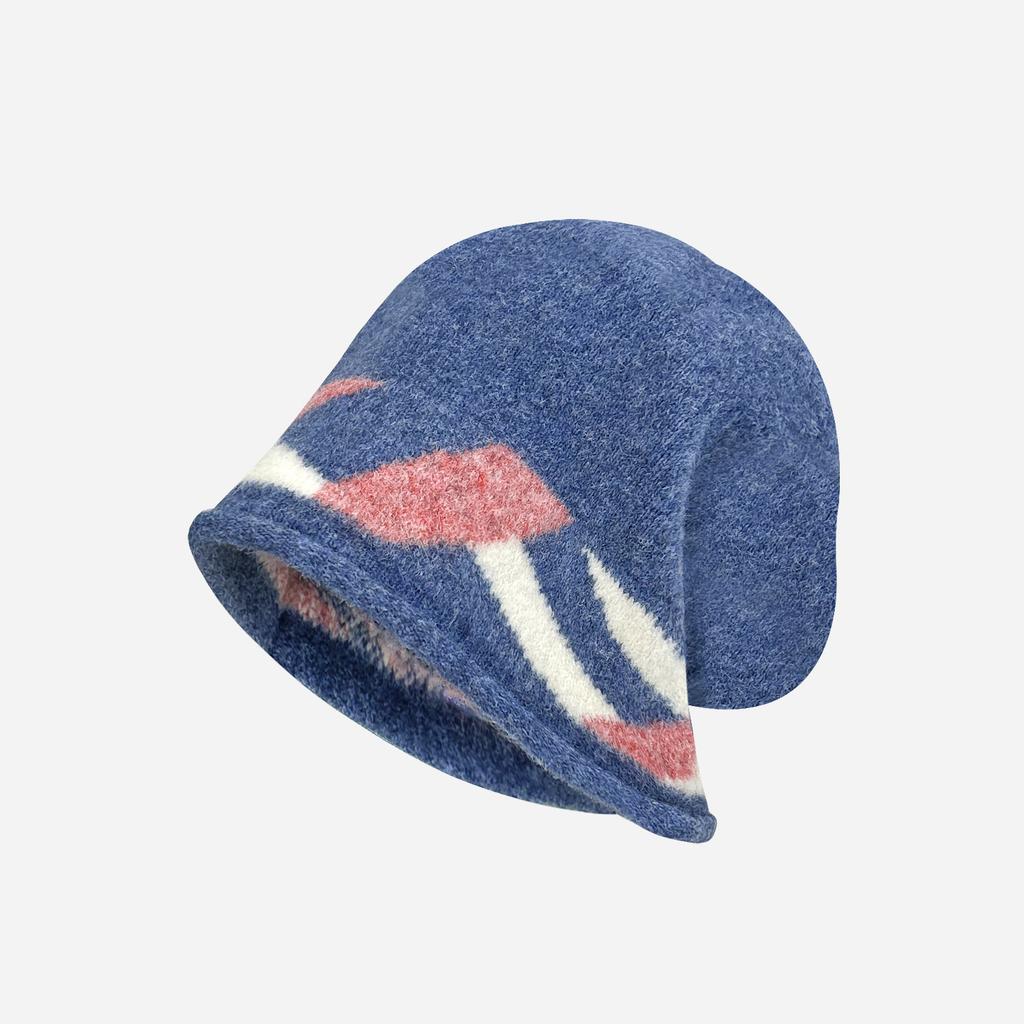 Fair Island Wind Curling Heap Hat Female Autumn and Winter Retro Face Small Cold Hat Lazy Wind Warm Bag Head Wool Hat