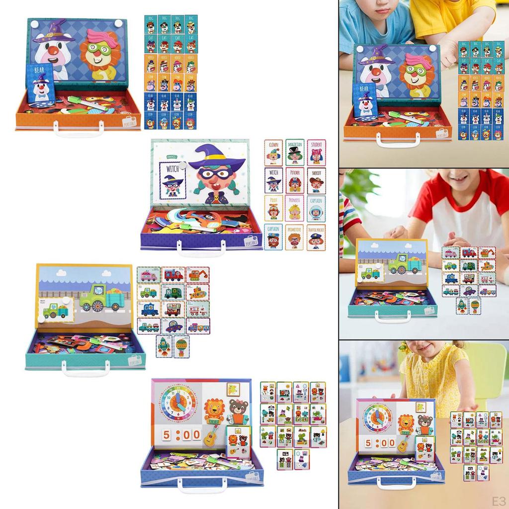 Jigsaw Puzzle Box for Kids Educational Game Travel Birthday Children Day Animal Pattern