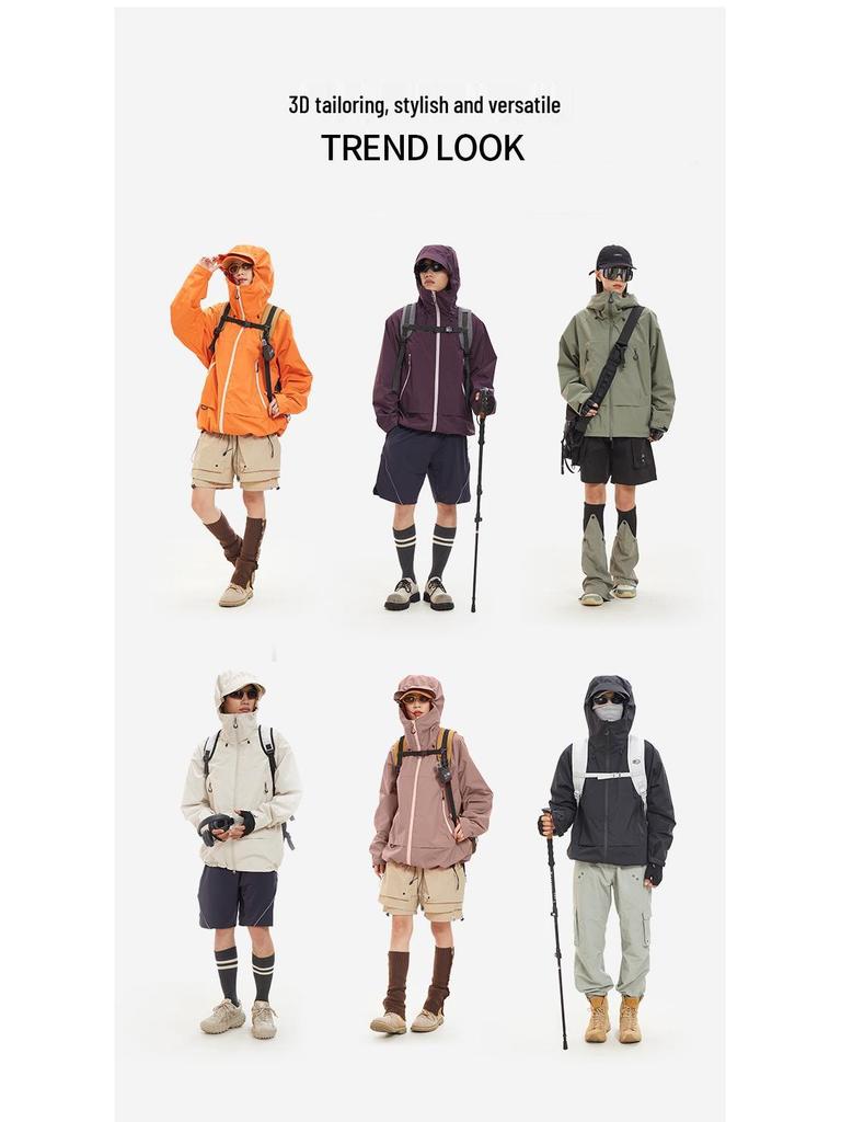 Unisex Autumn 2024 Windproof Waterproof Hiking Jacket: Stylish Single Layer Outdoor Windbreaker