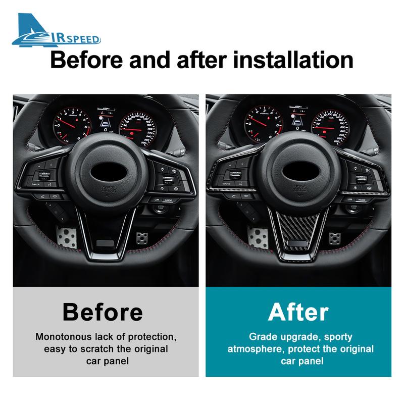 For Subaru WRX/ WRX STI   2024 Real Carbon Fiber Car Steering Wheel Center Cover Sticker Interior Decor Trim Accessories